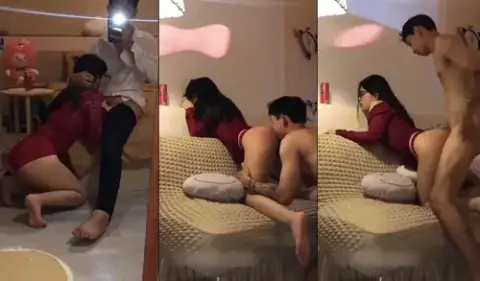 Bé sinh viên kính cận váy đỏ, đưa đi chơi anh vét lồn đỏ cả mông